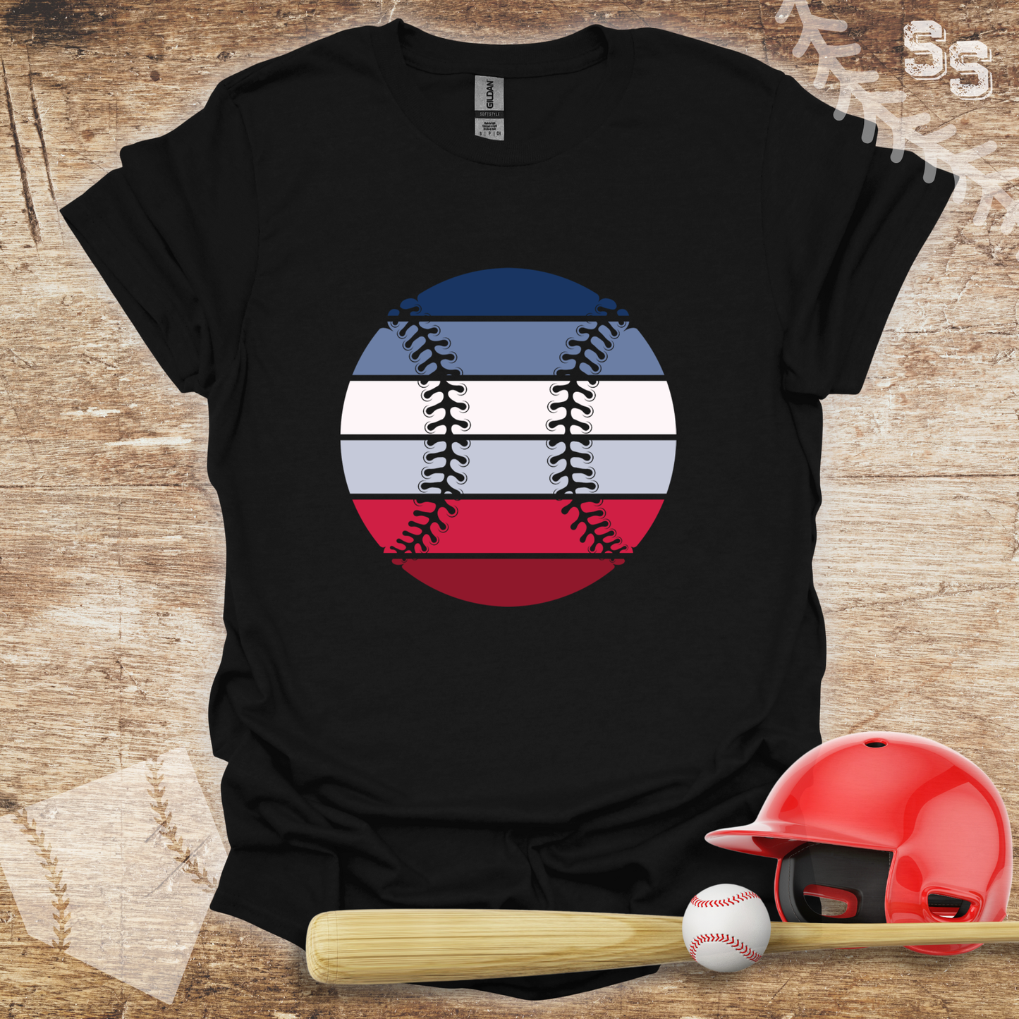 Red White Blue Baseball