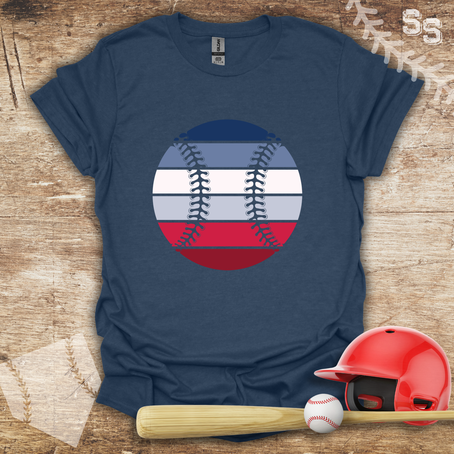 Red White Blue Baseball
