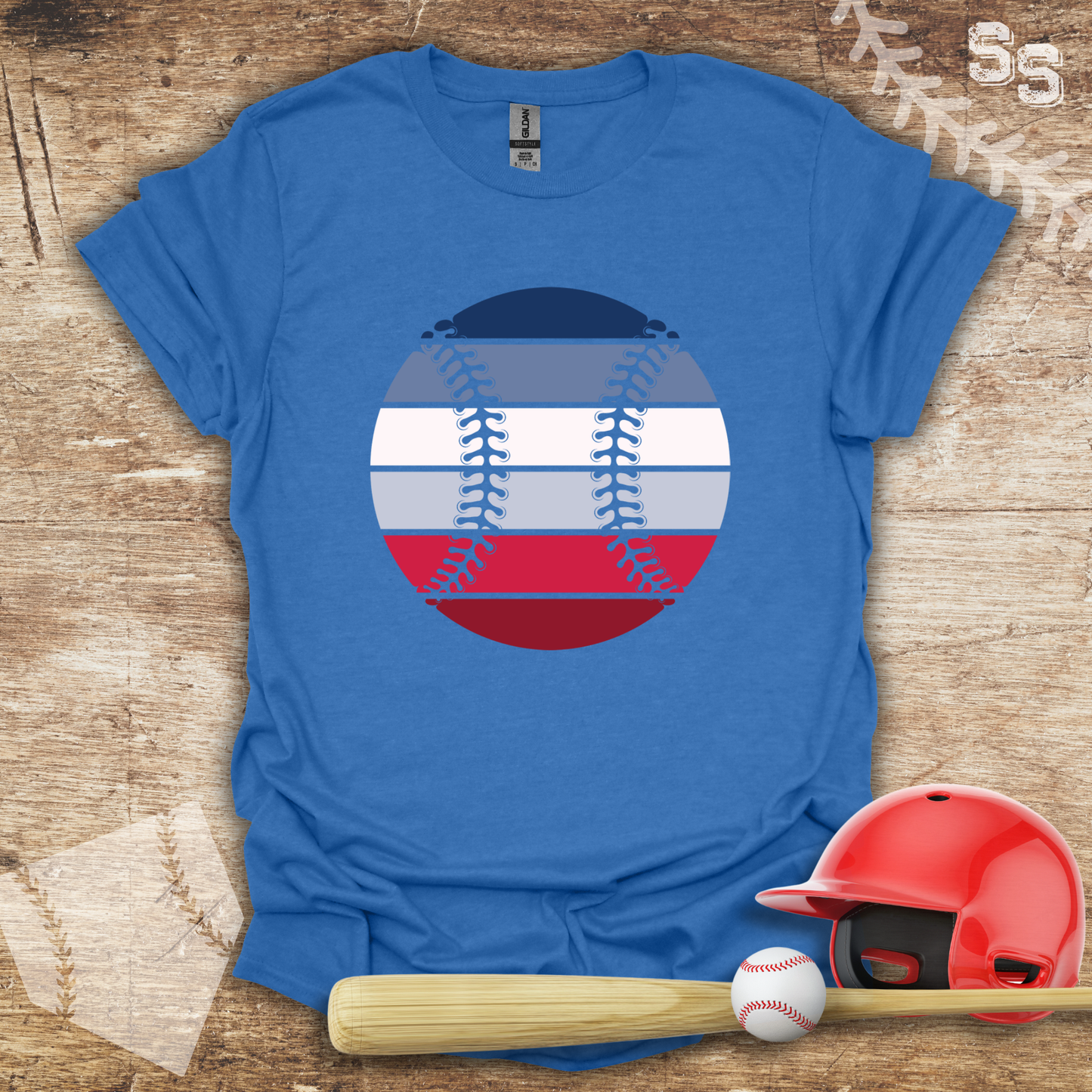 Red White Blue Baseball
