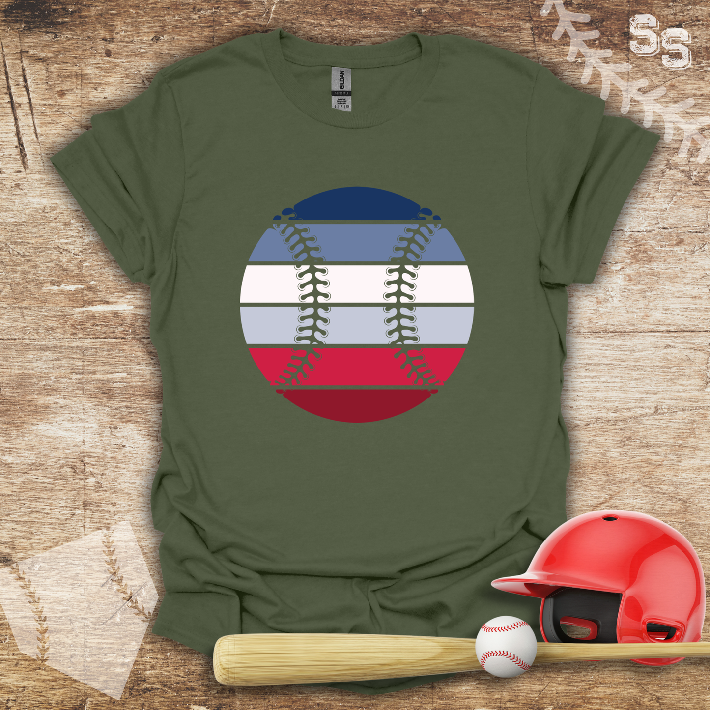 Red White Blue Baseball