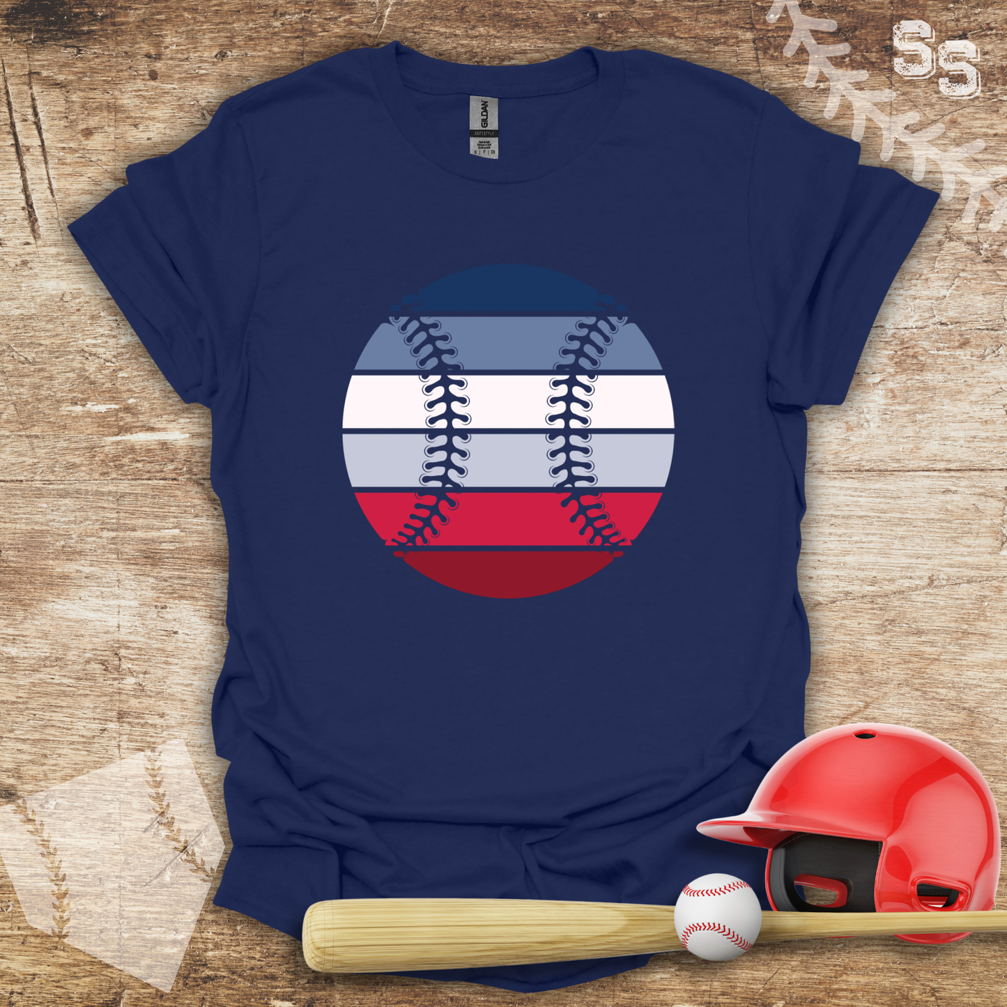 Red White Blue Baseball