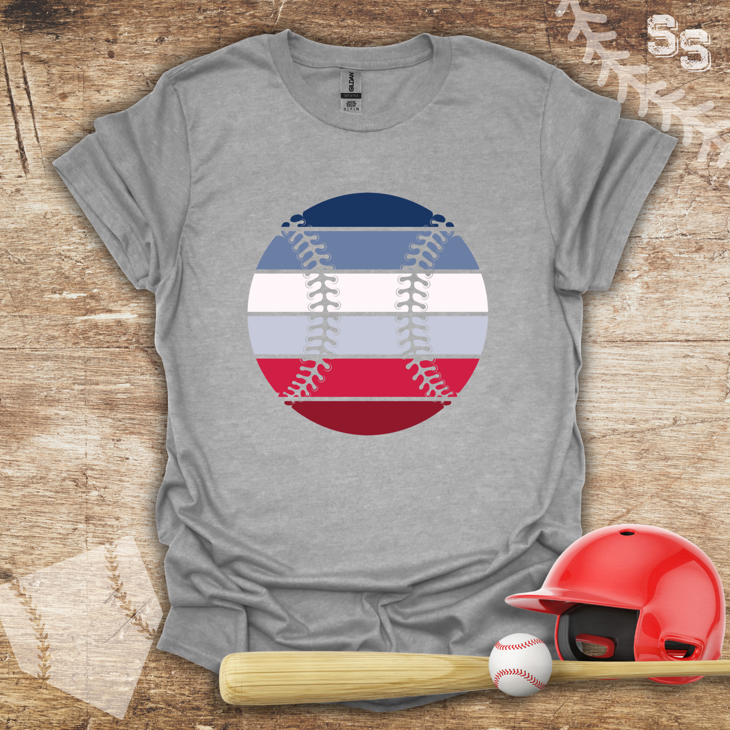 Red White Blue Baseball