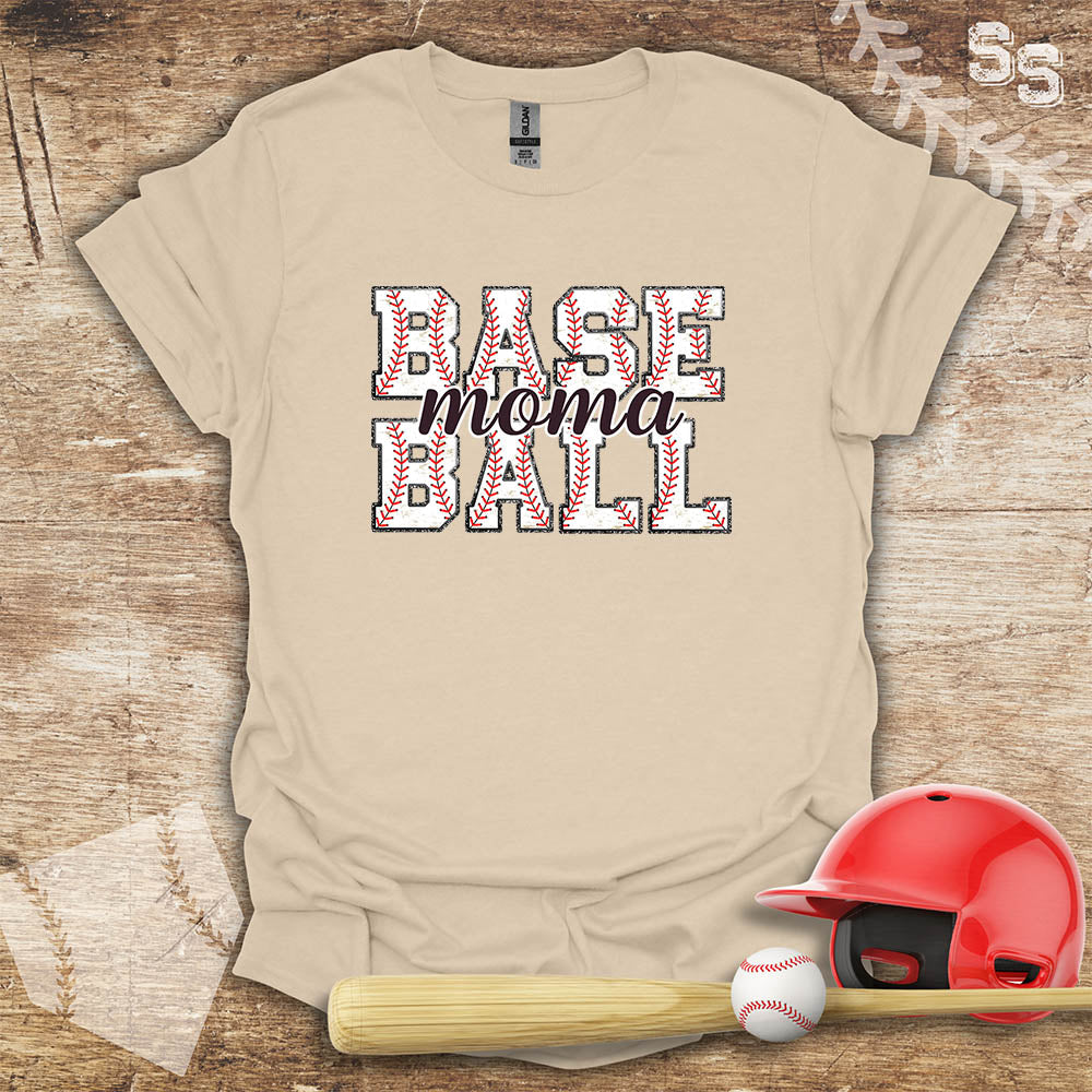 Baseball Mom Glitter Effect Edges