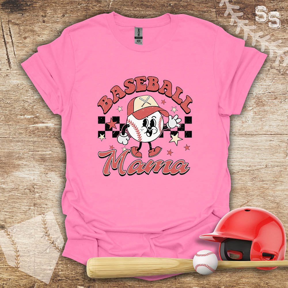 Retro Checker Baseball Mama