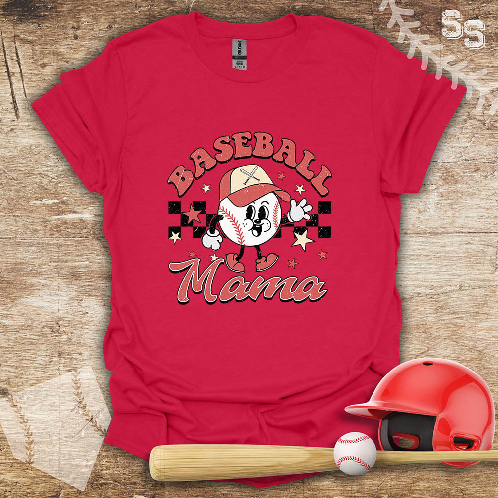 Retro Checker Baseball Mama