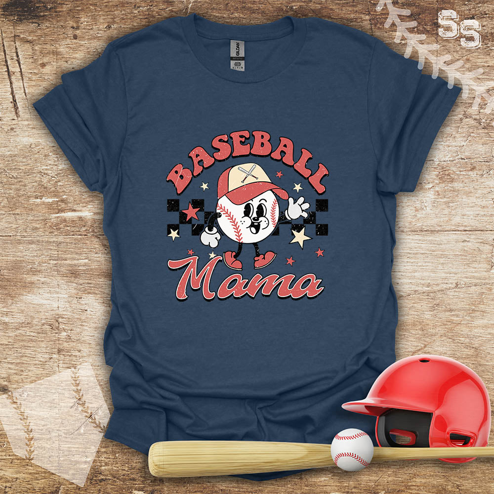 Retro Checker Baseball Mama