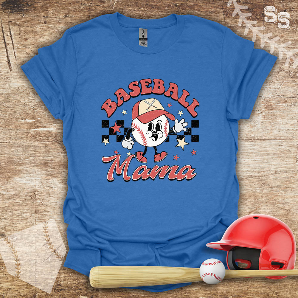 Retro Checker Baseball Mama