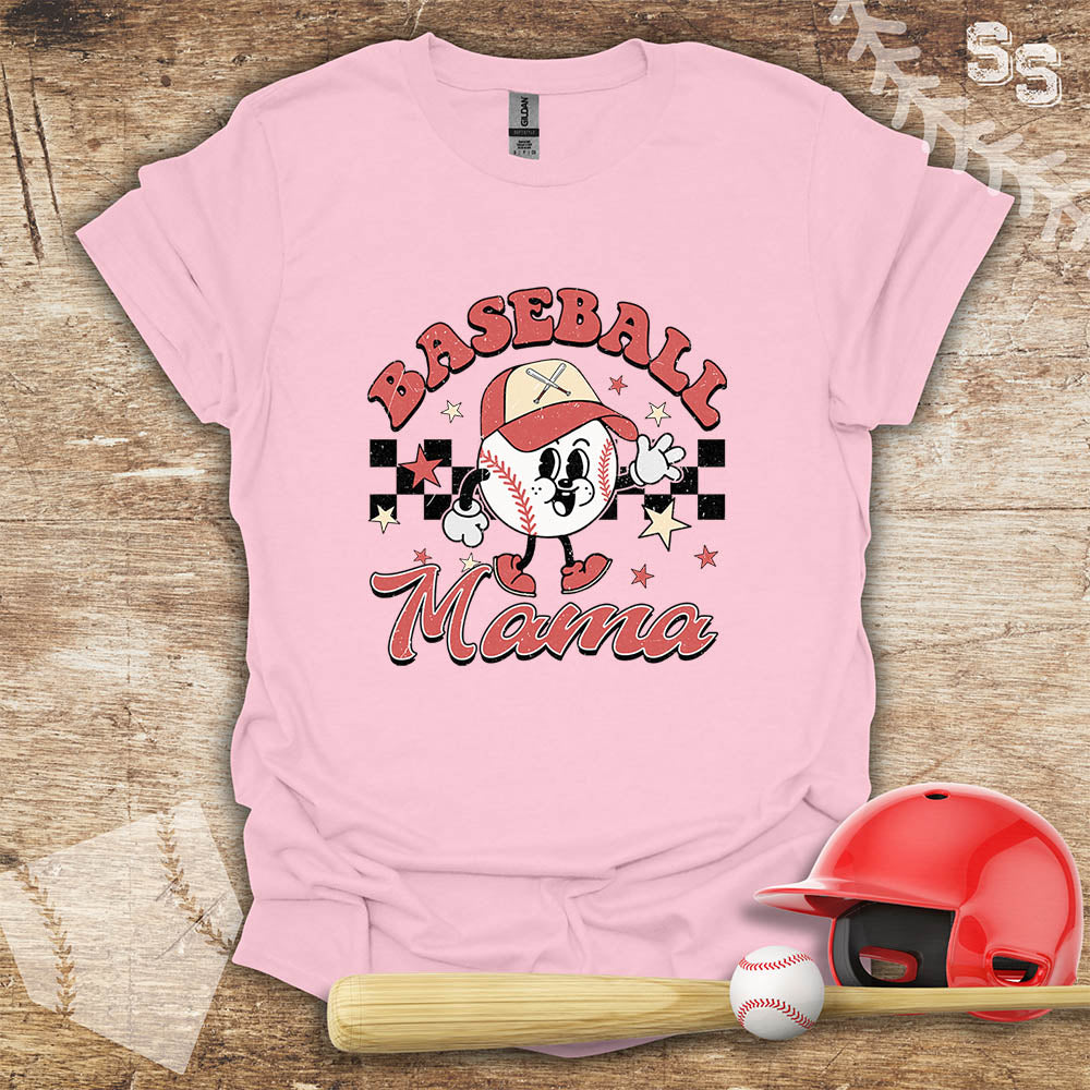 Retro Checker Baseball Mama