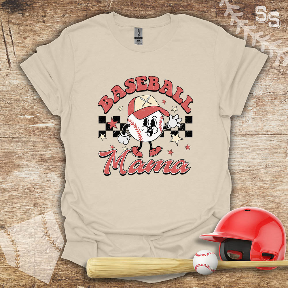 Retro Checker Baseball Mama