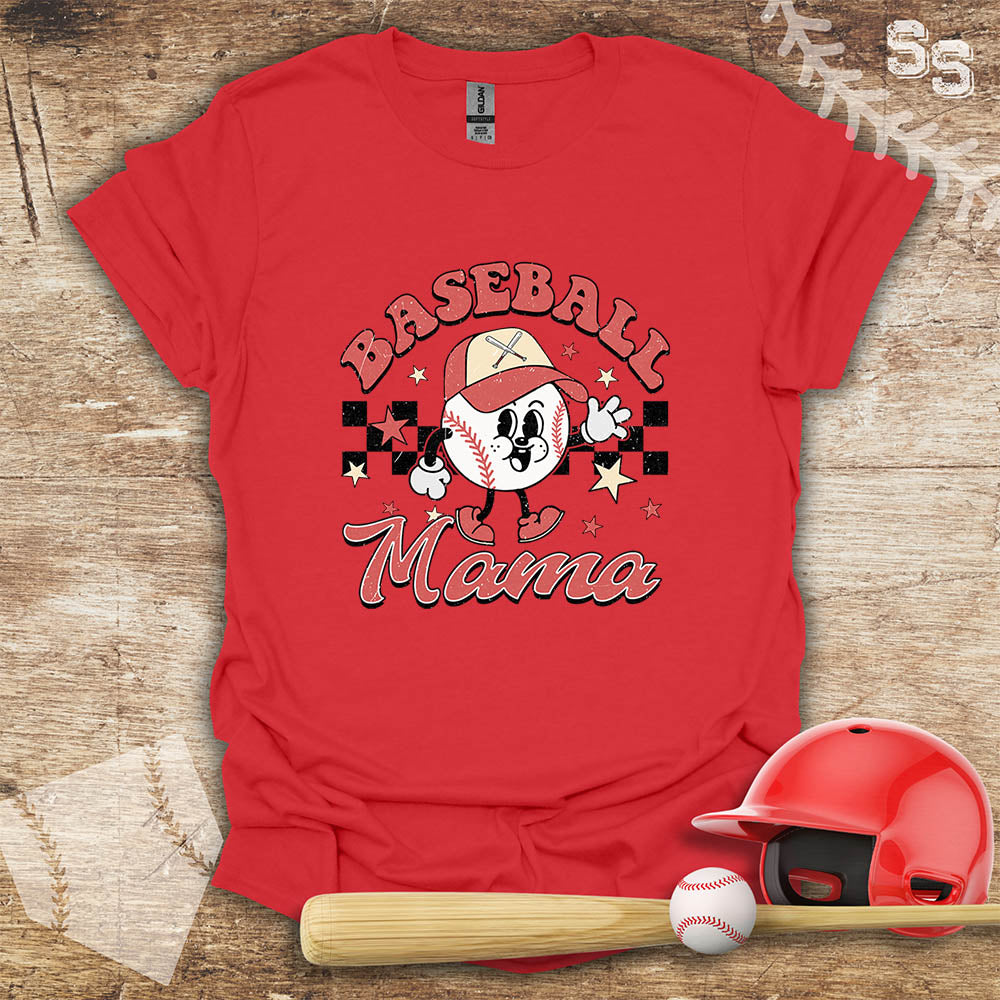 Retro Checker Baseball Mama