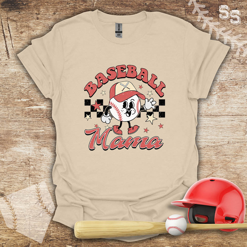 Retro Checker Baseball Mama
