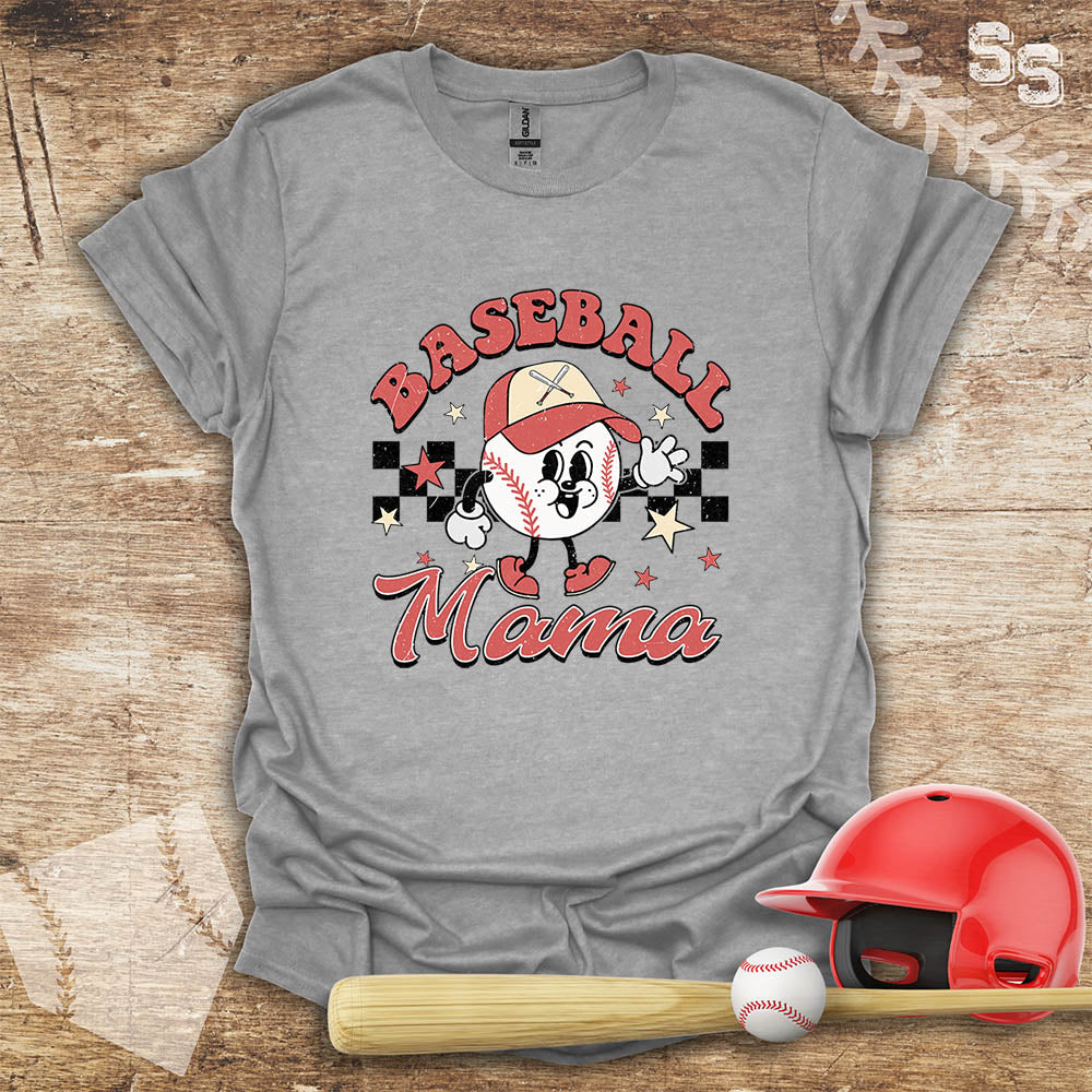 Retro Checker Baseball Mama