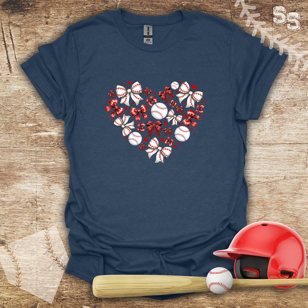 Baseball Heart Bows
