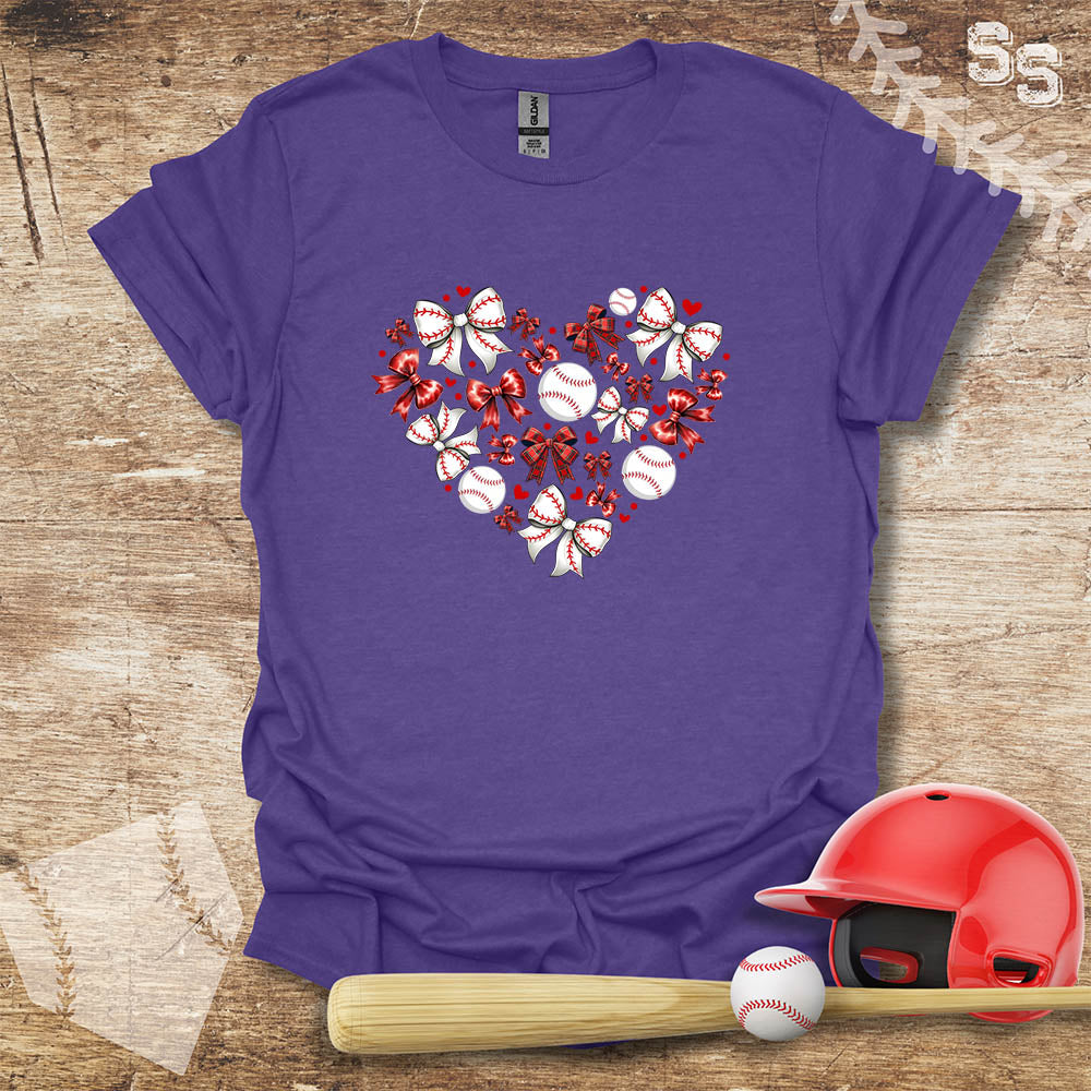 Baseball Heart Bows