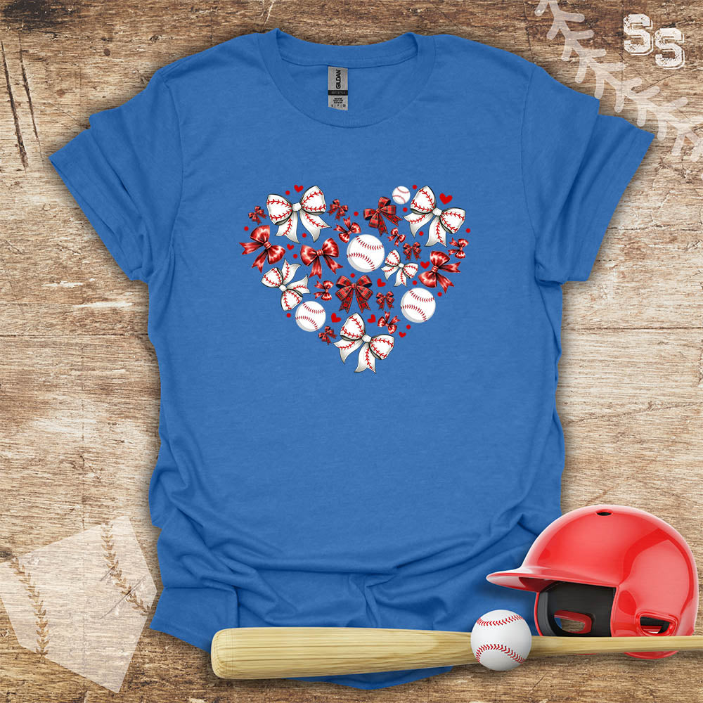 Baseball Heart Bows