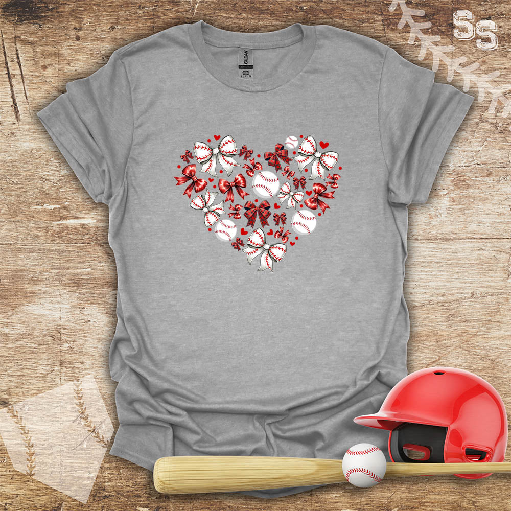 Baseball Heart Bows
