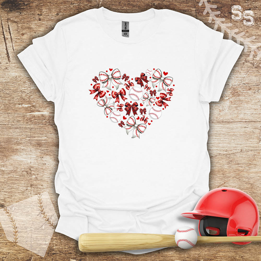 Baseball Heart Bows