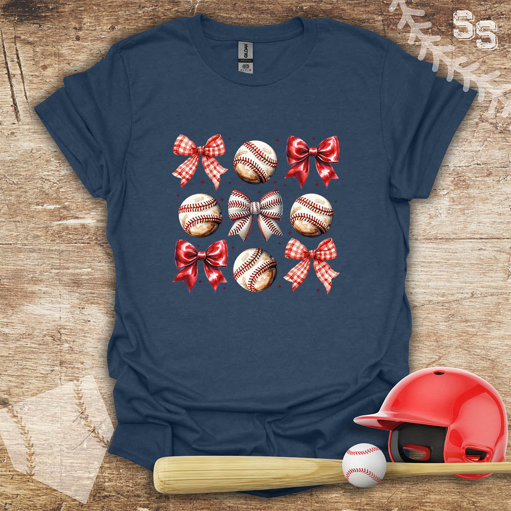 Baseball Red Bow Coquette