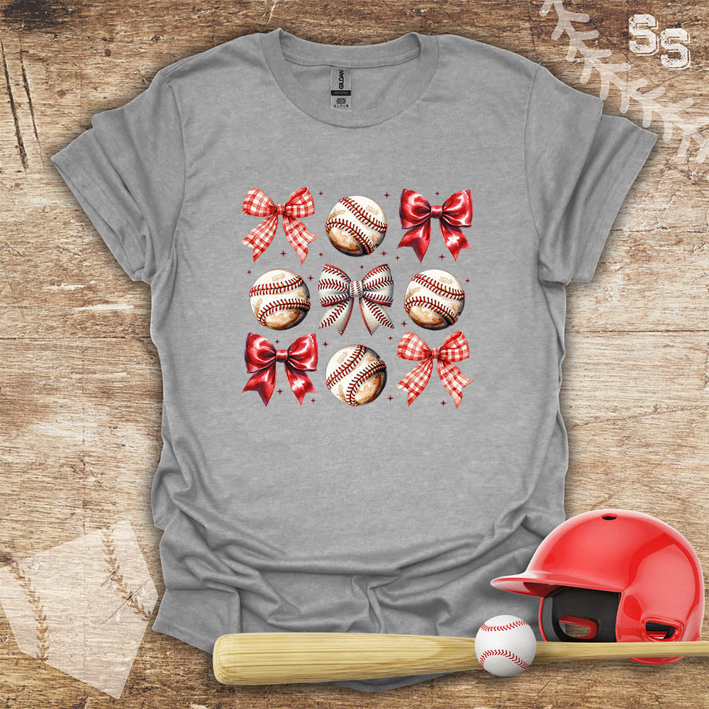 Baseball Red Bow Coquette