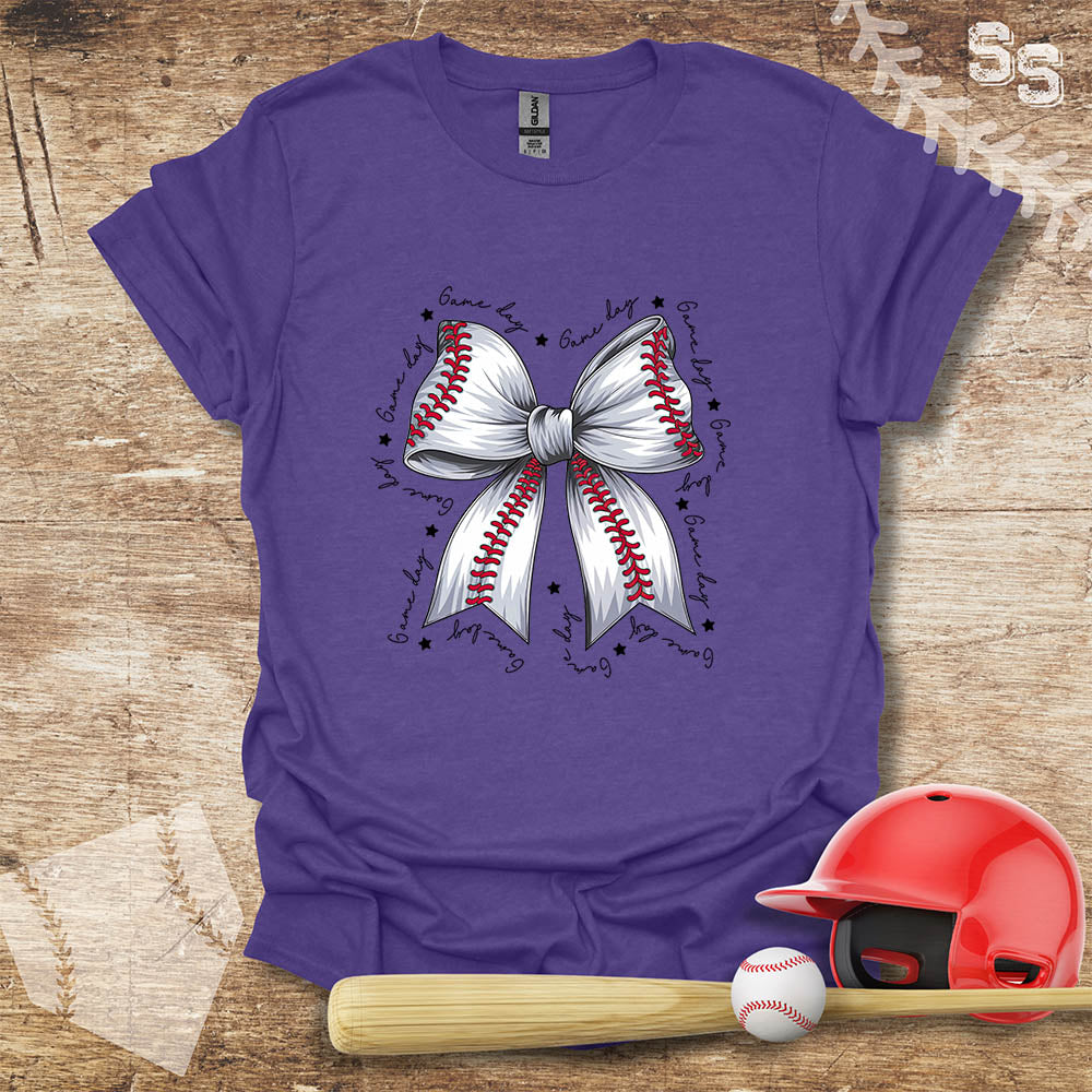 Baseball Game Day White Coquette Bow