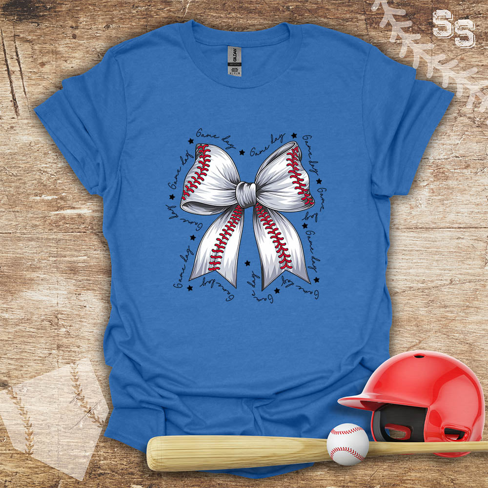 Baseball Game Day White Coquette Bow