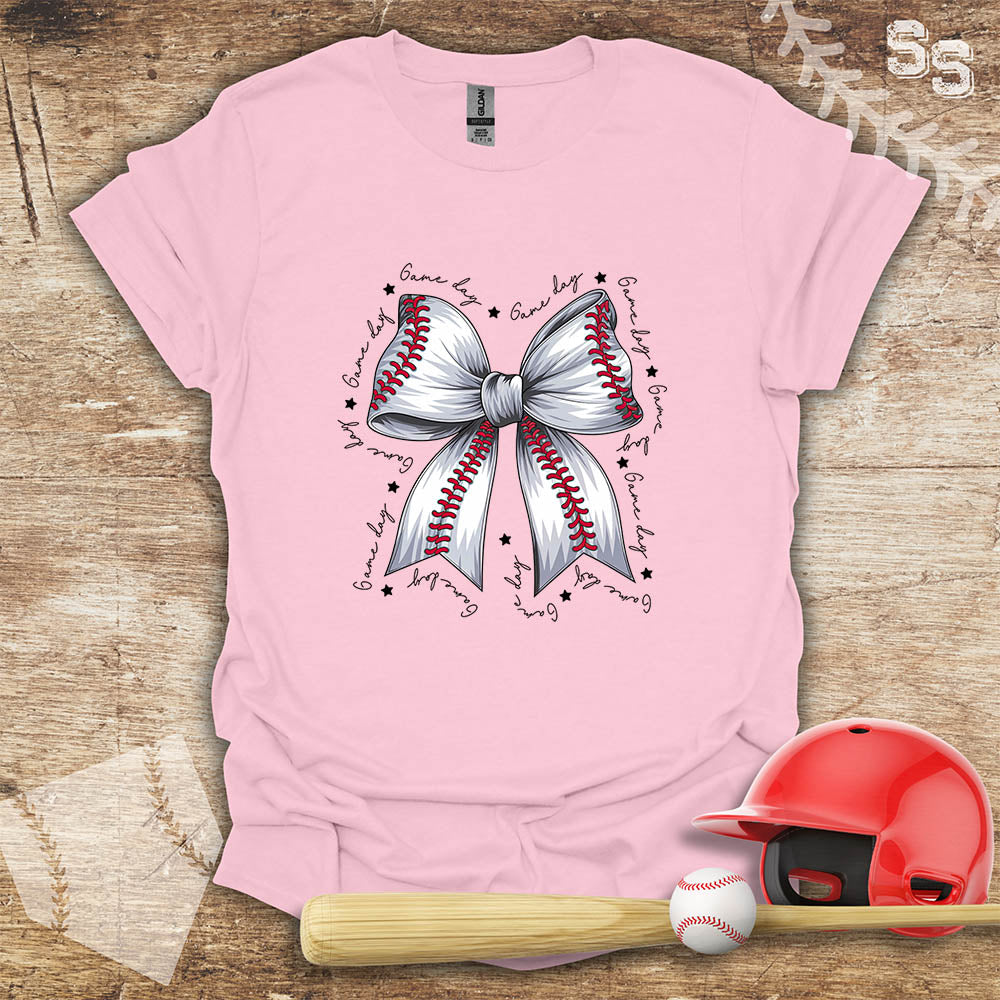 Baseball Game Day White Coquette Bow