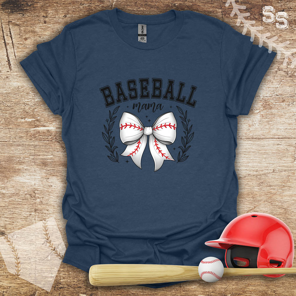 Baseball Mama White Coquette Bow