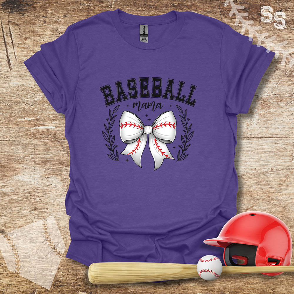 Baseball Mama White Coquette Bow
