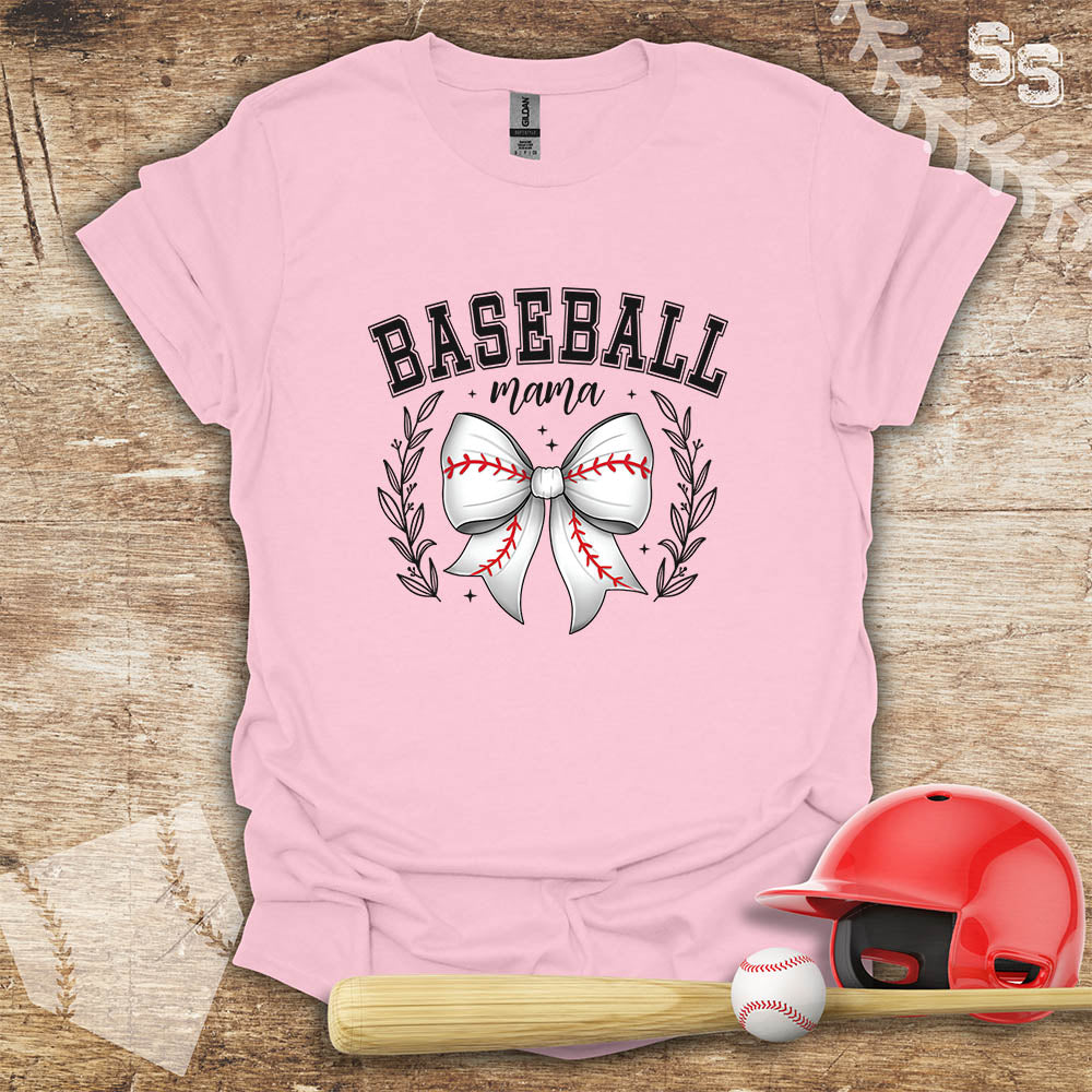 Baseball Mama White Coquette Bow