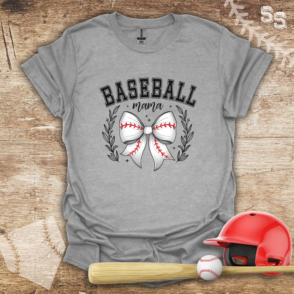 Baseball Mama White Coquette Bow