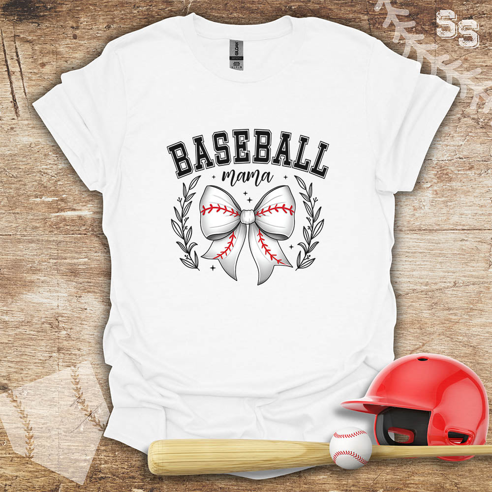 Baseball Mama White Coquette Bow