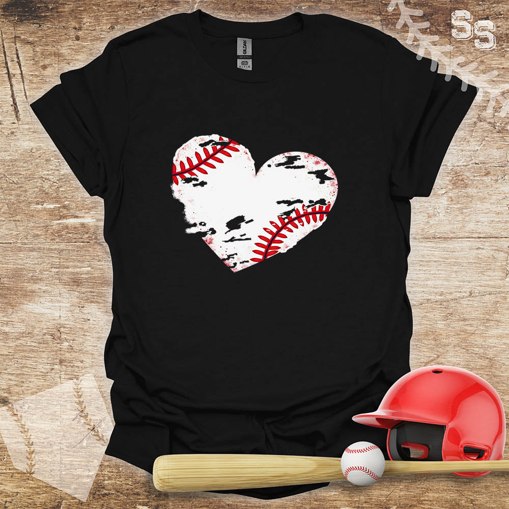 Distressed Grungy Baseball Heart