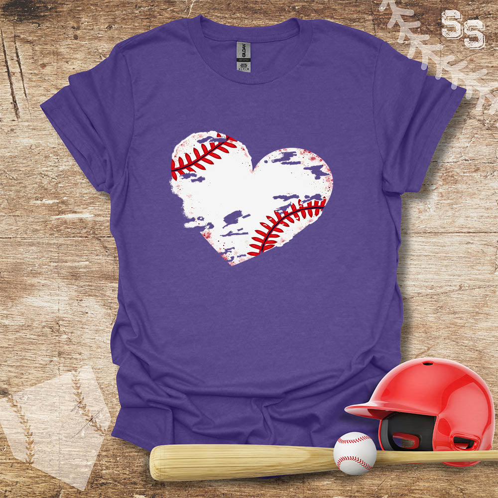 Distressed Grungy Baseball Heart