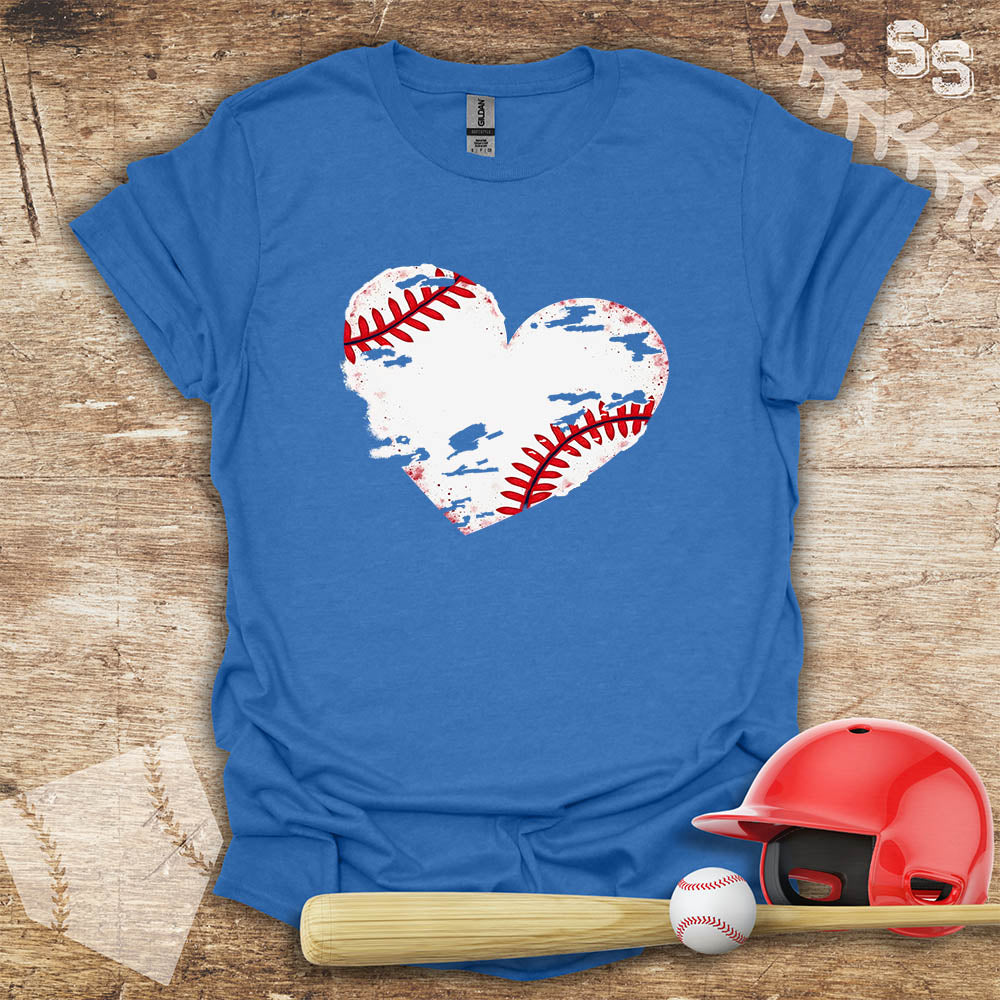 Distressed Grungy Baseball Heart