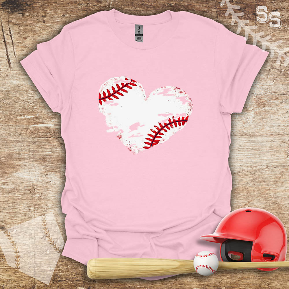 Distressed Grungy Baseball Heart