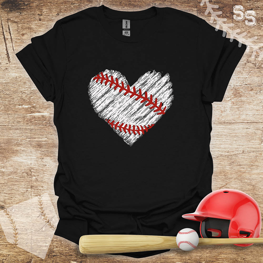 Distressed Transparent Baseball Heart