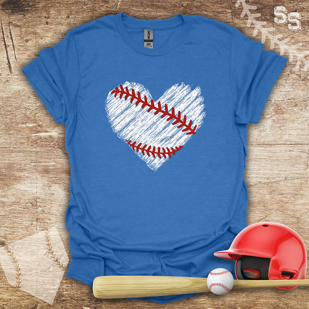 Distressed Transparent Baseball Heart