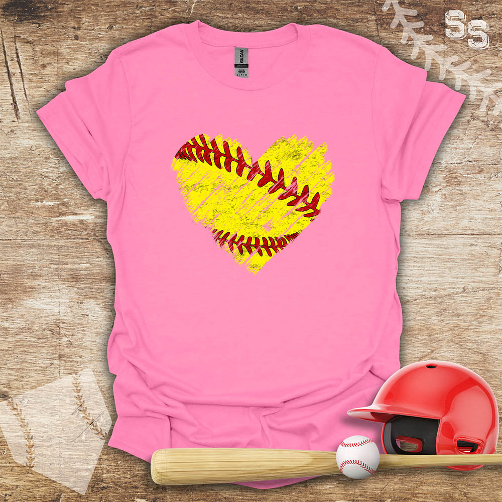Softball Distressed Heart