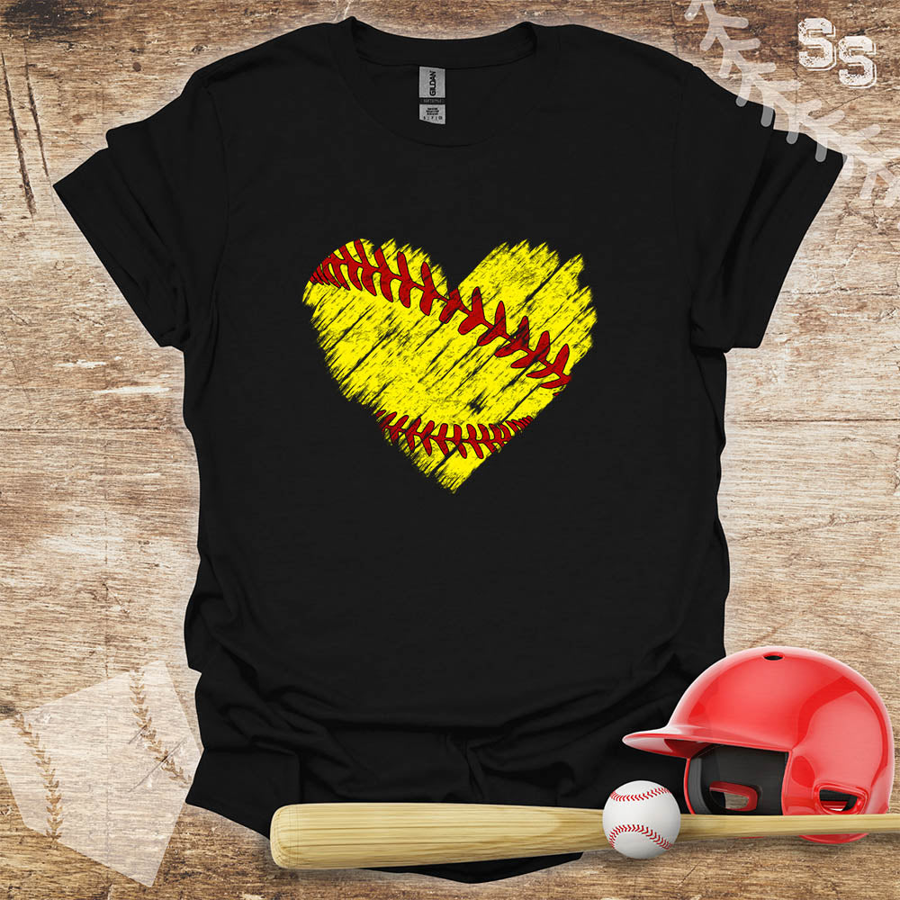 Softball Distressed Heart