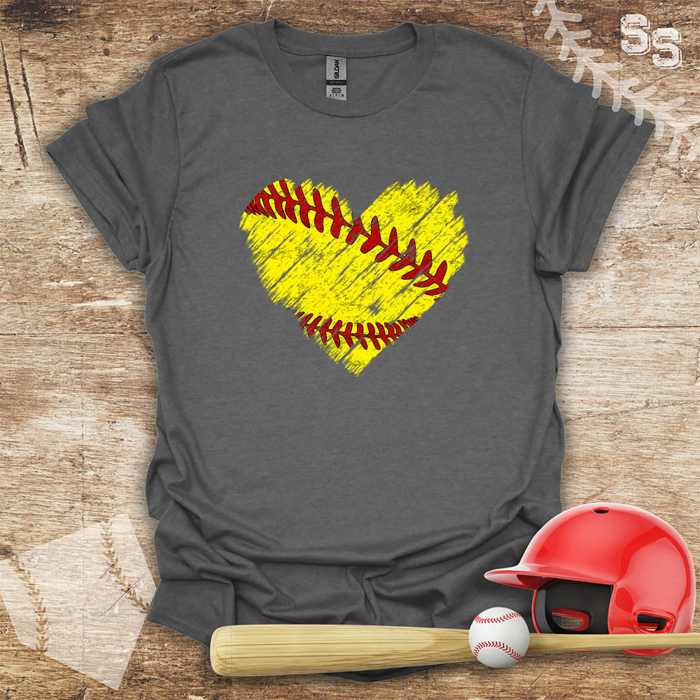 Softball Distressed Heart