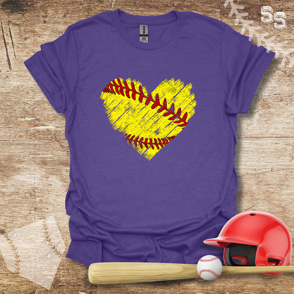 Softball Distressed Heart