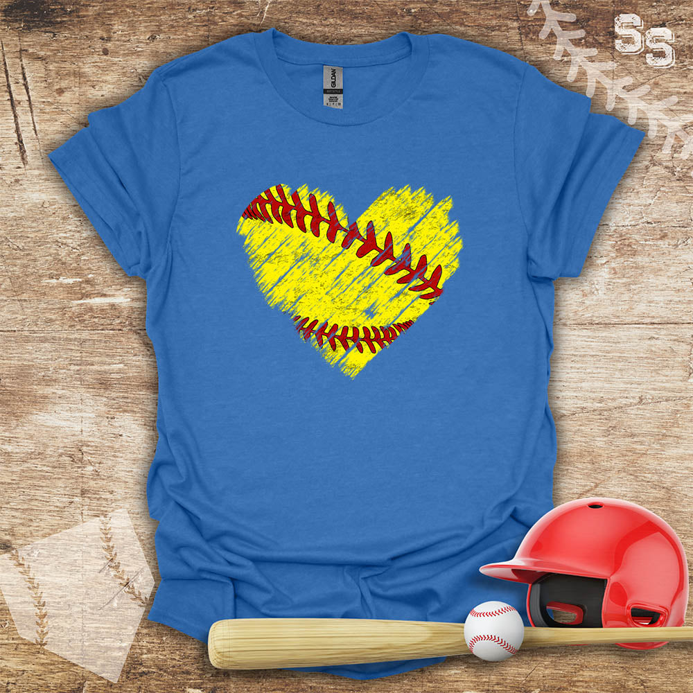 Softball Distressed Heart