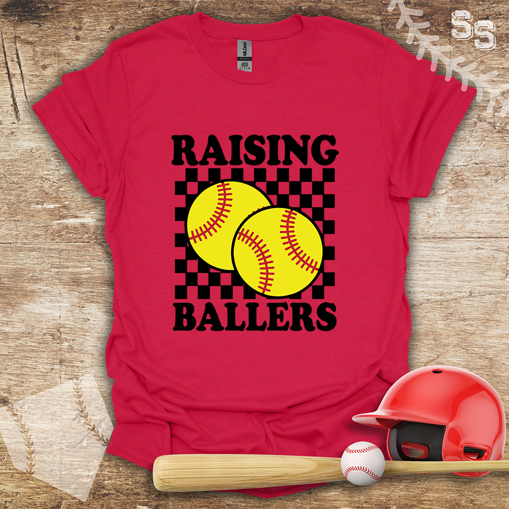 Softball Raising Ballers Checkboard