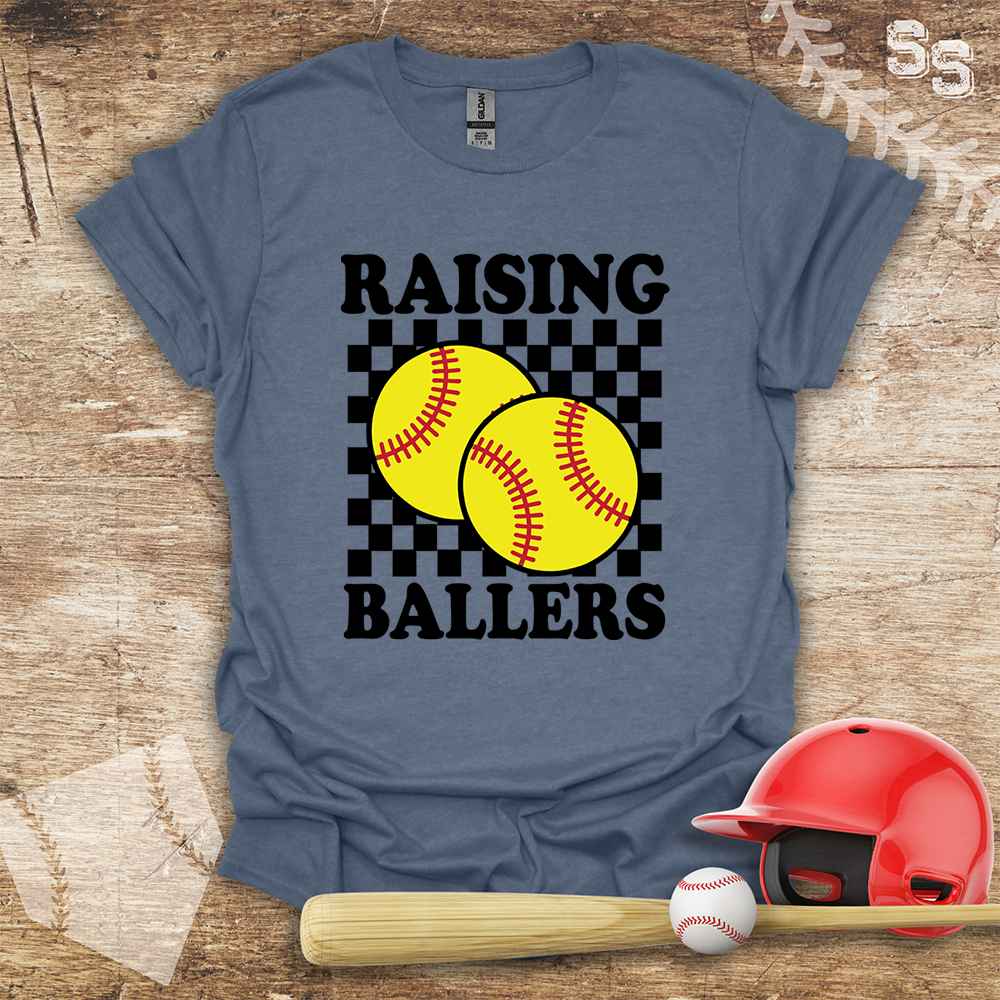Softball Raising Ballers Checkboard