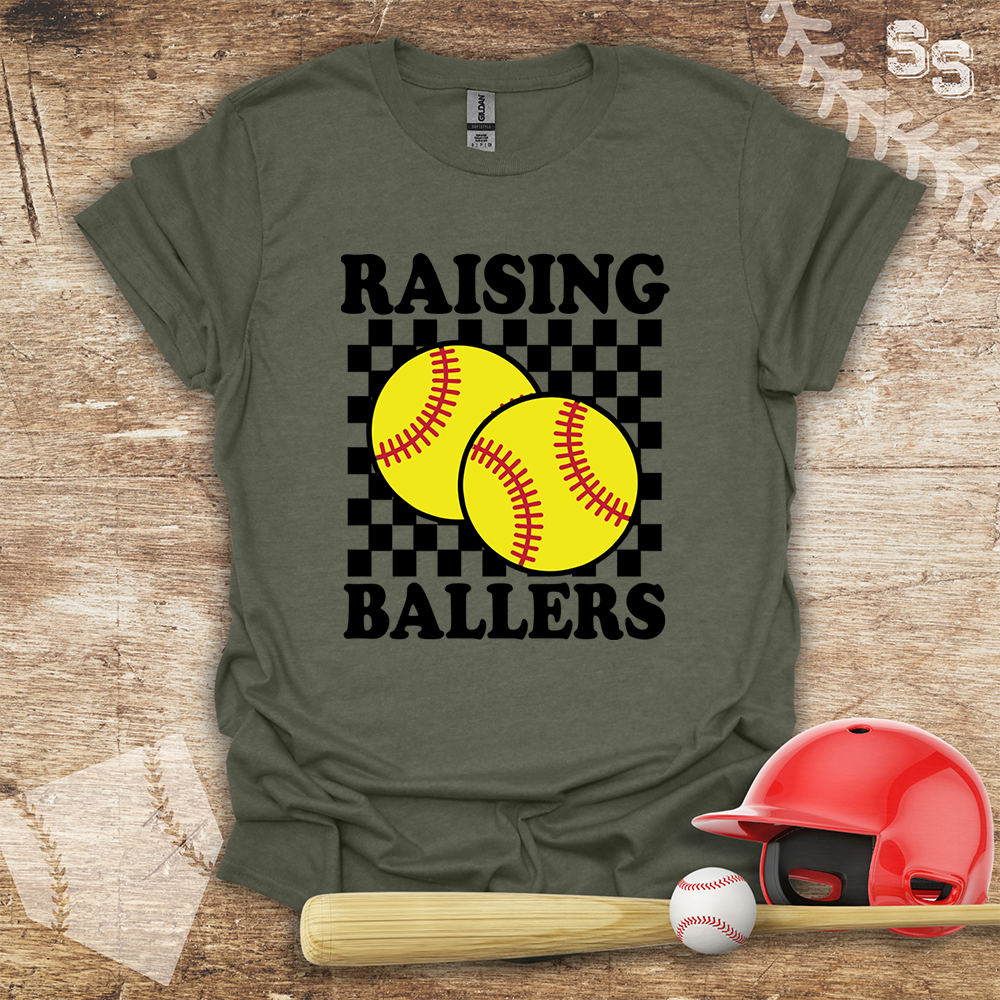 Softball Raising Ballers Checkboard