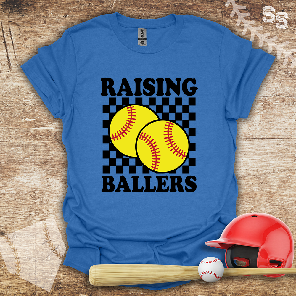 Softball Raising Ballers Checkboard