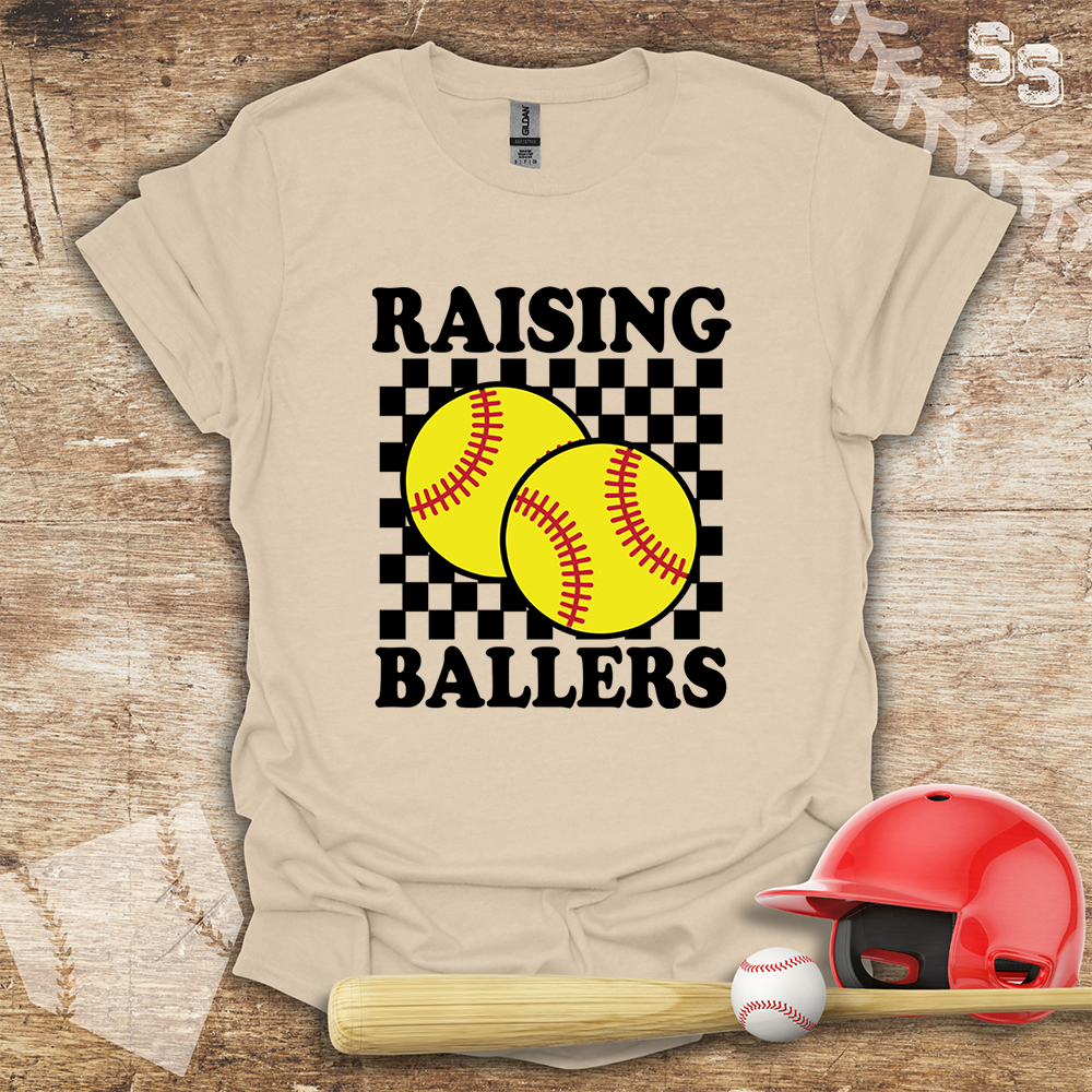 Softball Raising Ballers Checkboard