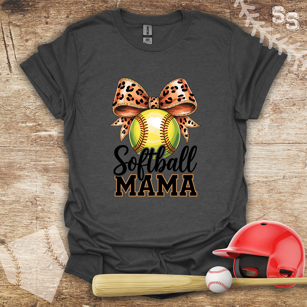 Softball Leopard Coquette Bow