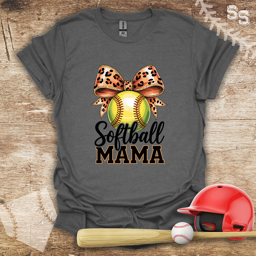 Softball Leopard Coquette Bow