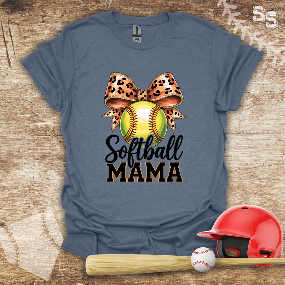 Softball Leopard Coquette Bow